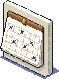 Wall calendar with paid days crossed out